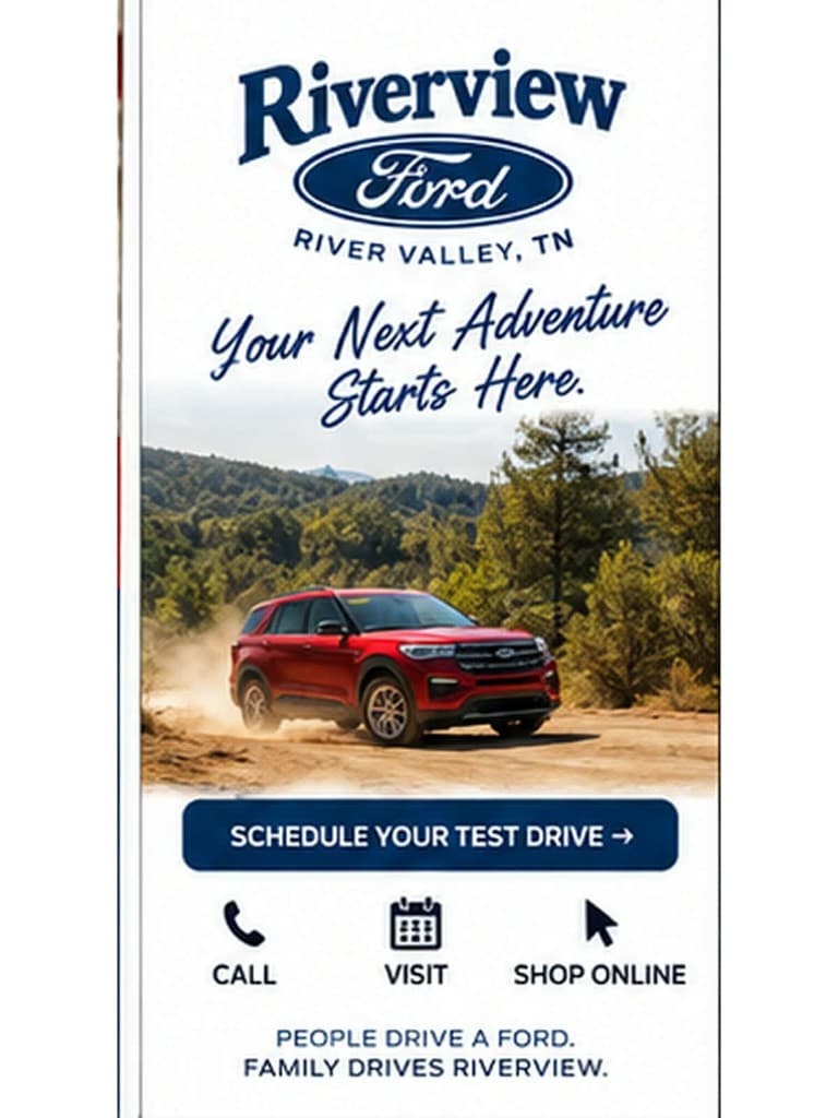 Dealer email creative — schedule your test drive with inventory hero and CTAs